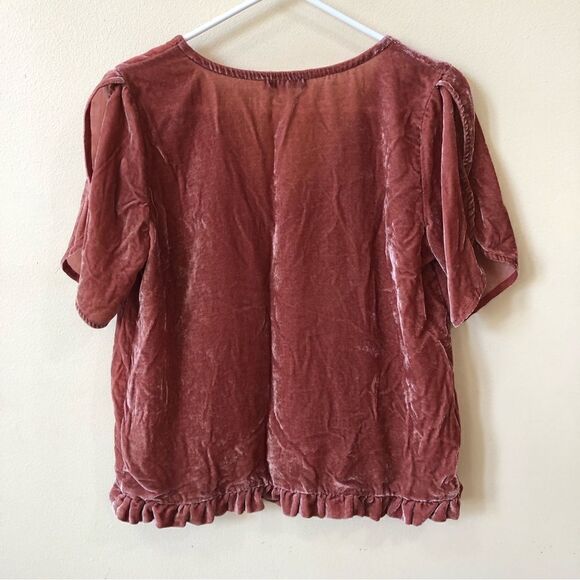 Madewell Velvet Tulip-Sleeve Ruffle Top - Picture 8 of 10